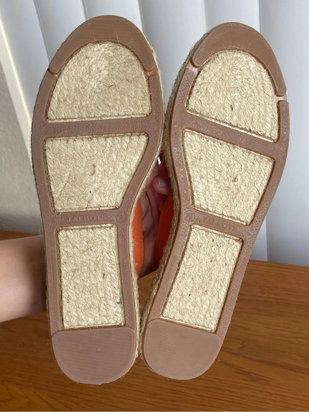 Talbots Illysa Espadrille Sandals Orange Cream Striped Size 7.5